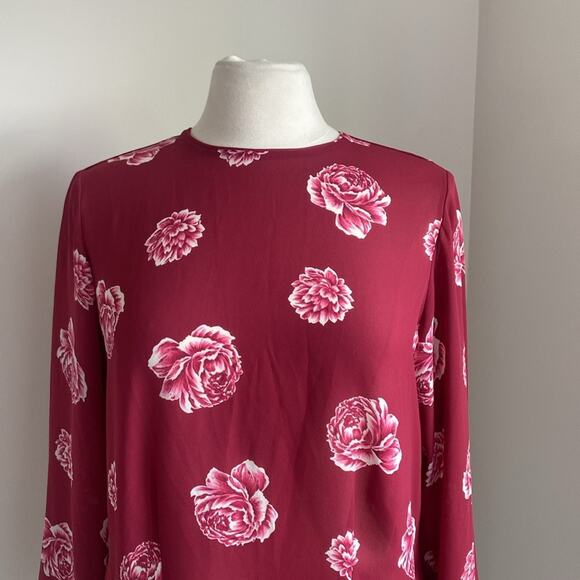 VINTAGE AUSTIN REED Button Back Blouse Womens Sz 6 Pink Floral Coquette - Picture 3 of 7